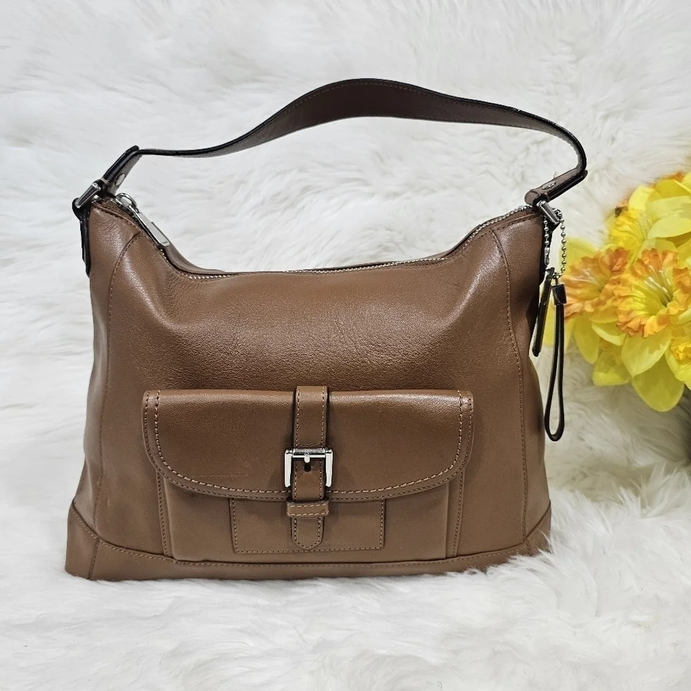 Coach F29881 Charlie Leather Hobo Shoulder Bag – Brown